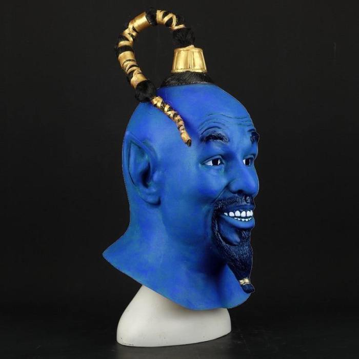 Halloween Funny Prop The Magic Lamp Djinn Aladdin Full Face Latex Mask