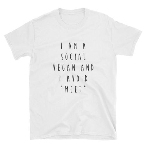  Social Vegan  Short-Sleeve Unisex T-Shirt (White)