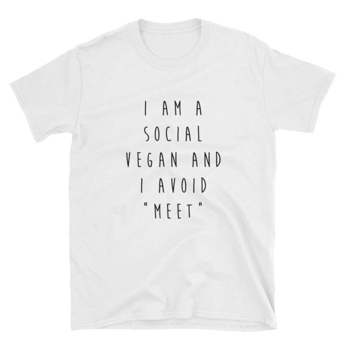  Social Vegan  Short-Sleeve Unisex T-Shirt (White)