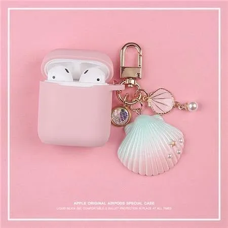 Cute Elegant 3D Seashell Apple Airpods Protective Case Cover