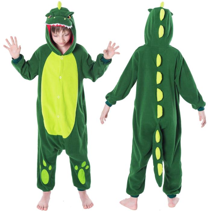 Spooktacular Creations Unisex Child Pajama Plush Onesie One Piece Dinosaur Animal Costume