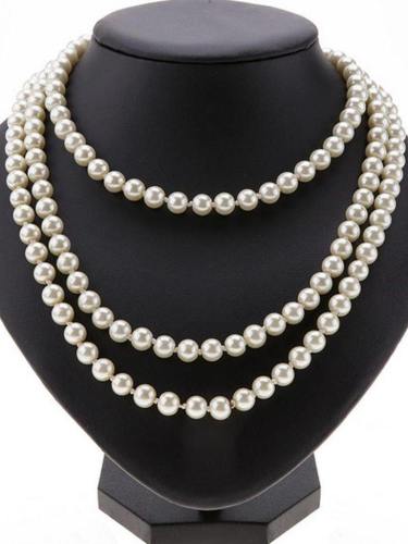 Pearl Multi Layer Sweater Long Necklace