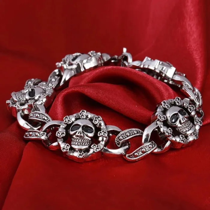 Stainless Steel Wolf Head Charm Bracelet Collection