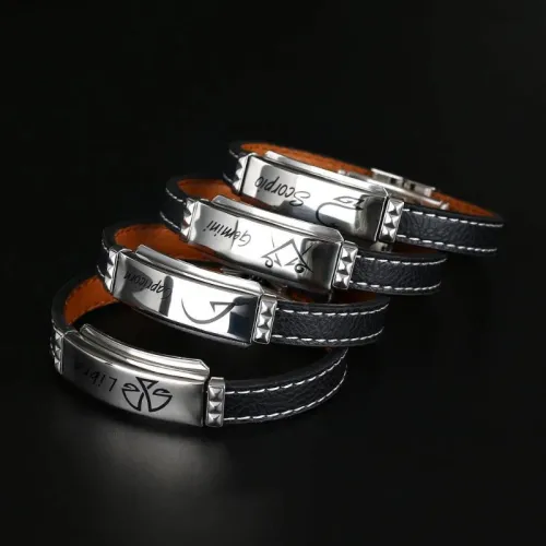 Trendy Leather 12 Constellation Bracelet