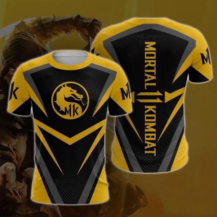 Mortal Kombat X Sub-Zero Scorpion Short Sleeve Tee Shirt Halloween Cosplay Costume