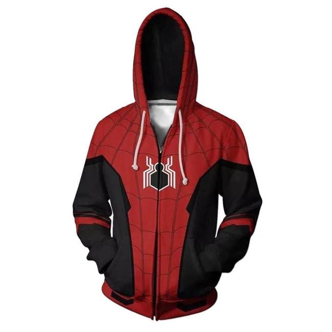 Unisex Spider-Man Hoodies Far From Home Zip Up 3D Print Jacket Sweatshirt