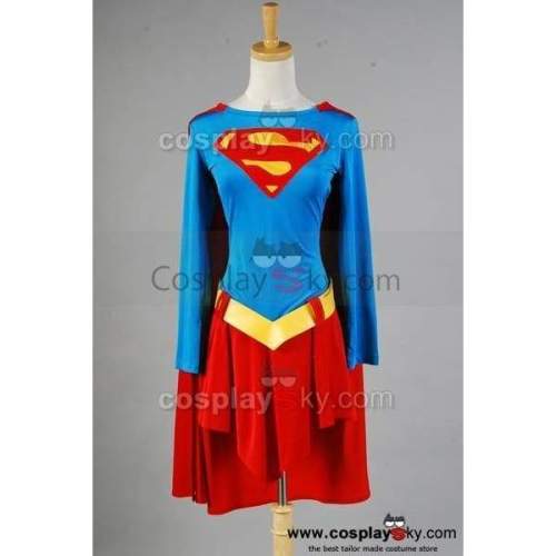 Supergirl One-Piece Dress Belt Cosplay Costume