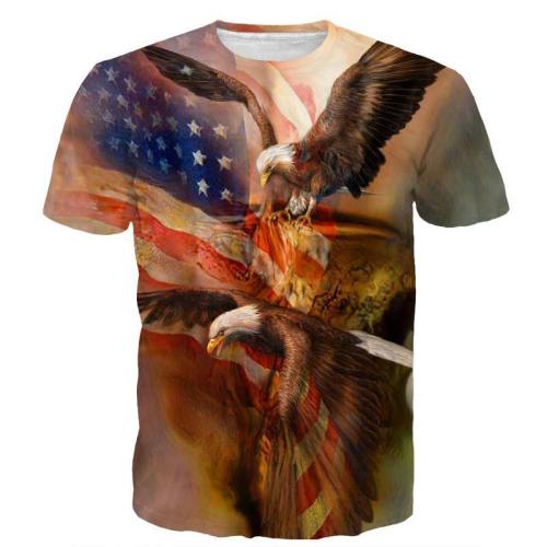 Flying Eagle Patriot Usa Flag Shirt