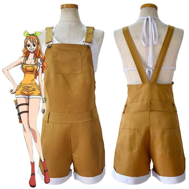 One Piece Nami Overall Shorts Halloween Carnival Suit Cosplay Costume