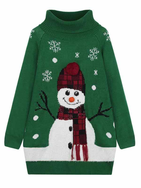 Snowman Ugly Christmas Sweater Dress For Women