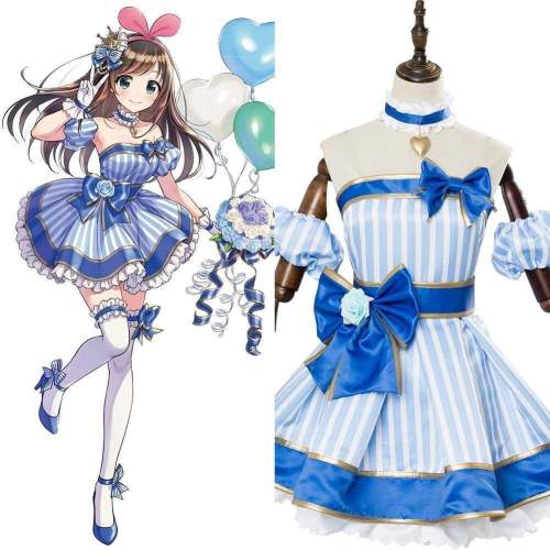 A.I.Channel Kizuna Ai Cosplay Dress Costume Blue