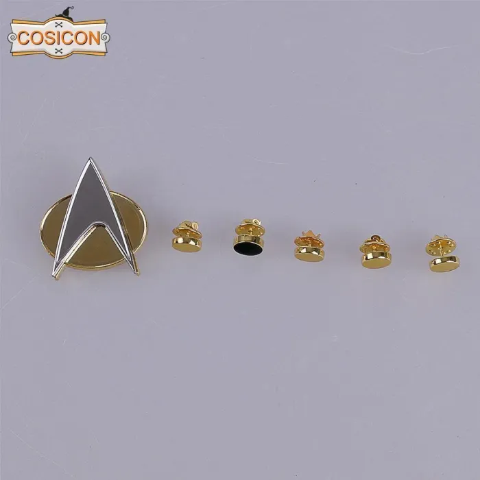 Star Trek Tng The Next Generation Metal Badges Pin&Rank Pip/Pips 6Pcs Set Cosplay Prop
