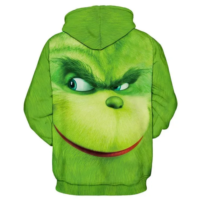 Unisex How The Grinch Stole Christmas 3D Printing Hooded Pullover Hoodies Sweatshirt Tops