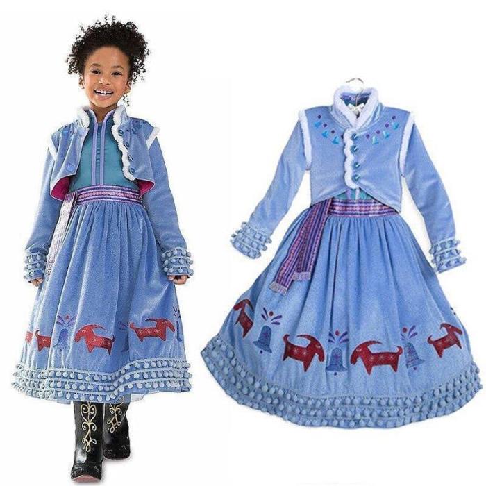 Frozen 2 Princess Anna Halloween Carnival Cosplay Costumes Kids Dress