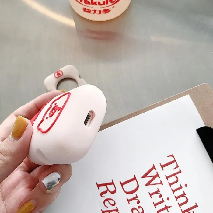 Morning Yogurt Apple Airpods Protective Case Cover With Matching Key Ring