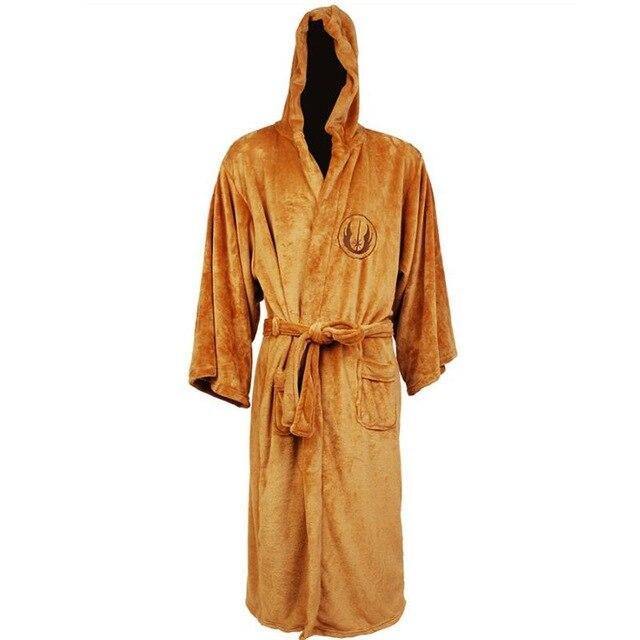 Star Wars Men Cosplay Kimono Bathrobe Winter Flannel Sleepwear Dressing Gown Male Jedi Empire Bath Robe Halloween Costume