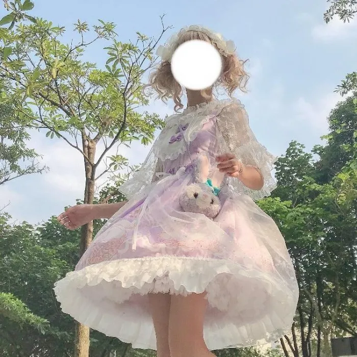 Kawaii Japanese Lolita Jsk Soft Sister Wind Cute Bow Cat Sweet Dress