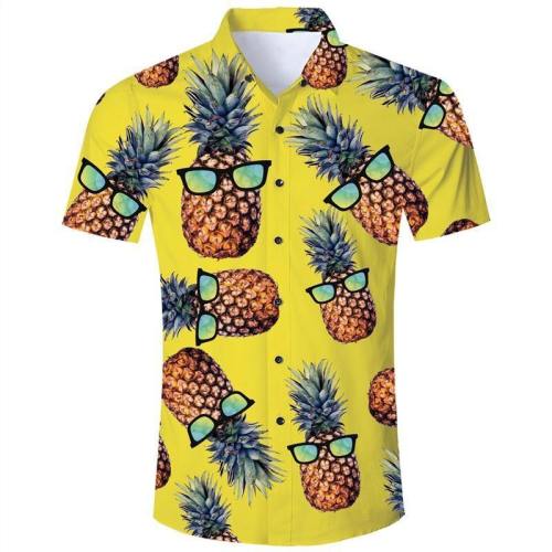 Mens 3D Printing Shirts Pineapple Pattern