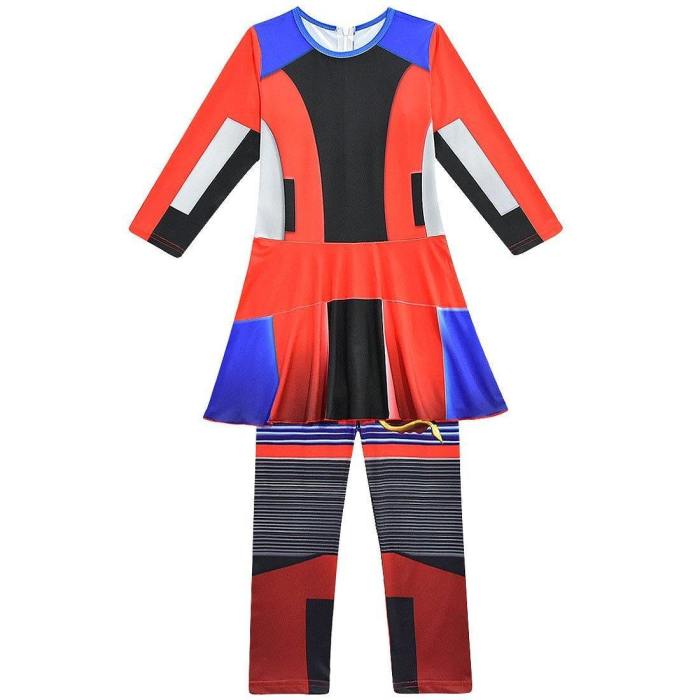 Descendants 3 Evie Anime Cosplay Costume Jumpsuits Halloween Carnival Costume For Kids