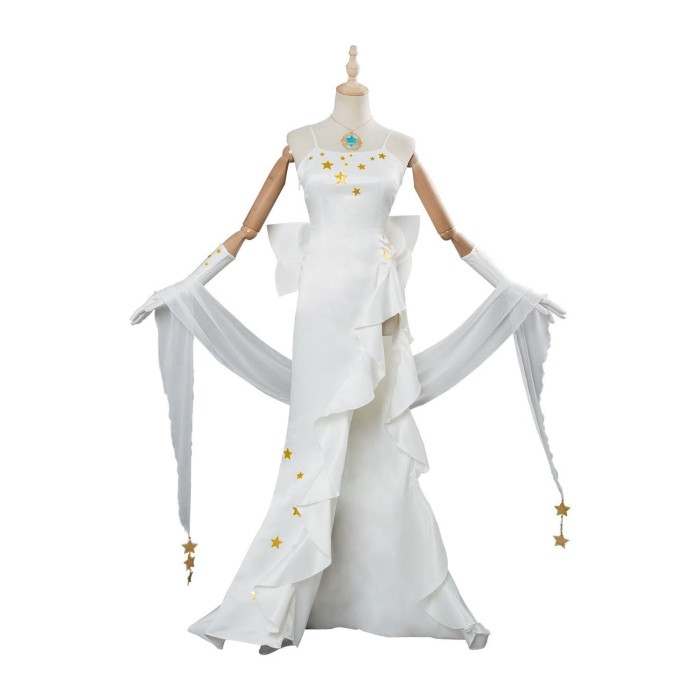 Fate/Grand Order Leonardo Da Vinci Cosplay Costume White Gown