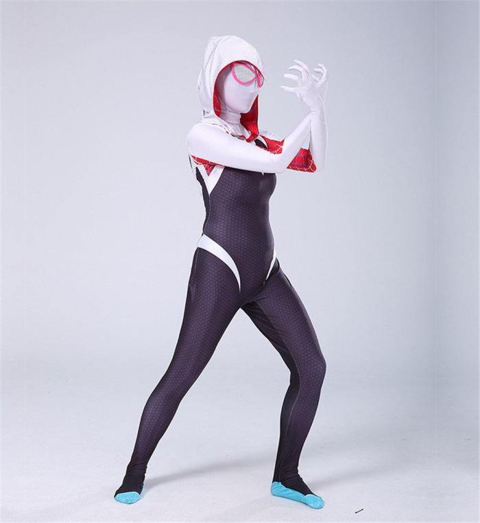 Woman Spider Gwen Stacy Cosplay Costume Spiderman Halloween Jumpsuits