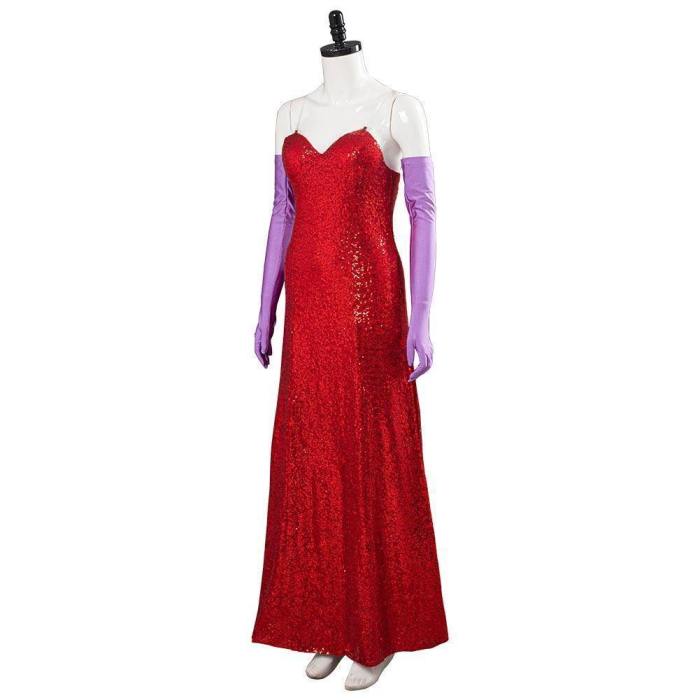 Movie Who Framed Roger Rabbit Jessica Rabbit Women Dress Outfits Halloween Carnival Costume Cosplay Costume