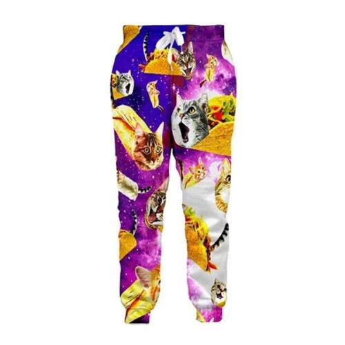 Mens Jogger Pants 3D Printing Taco Cat Pattern Trousers