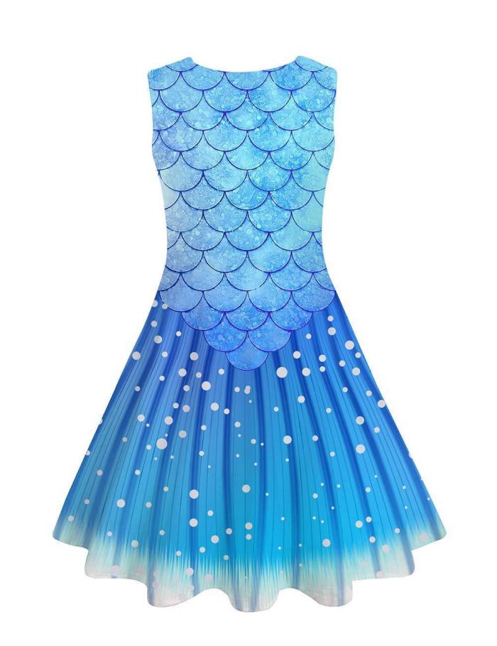 Little Girls Princess Mermaid Tail Dress
