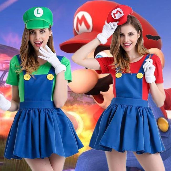 Mario Cosplay Anime Game Uniform Role Playing Super Mary Halloween Costume