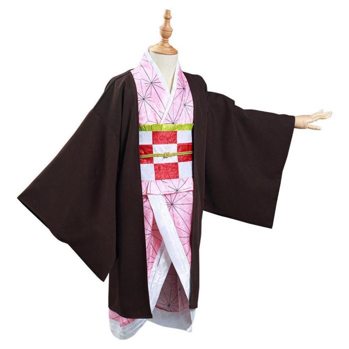 Demon Slayer: Kimetsu No Yaiba Kamado Nezuko Kids Kimono Outfits Halloween Carnival Suit Cosplay Costume