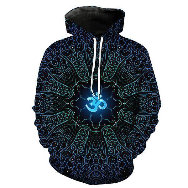 Mens Hoodies 3D Printed Psychedelic Mandala Chakra Art Sublimation Printing Hooded Sweatshirts