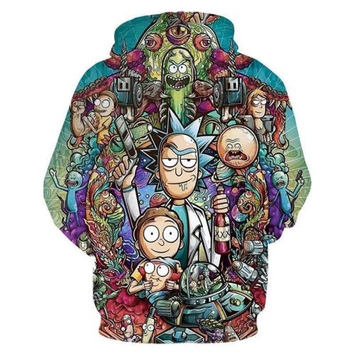 Unisex Hoodies Rick And Morty Printed Pullover 3D Print Jacket Sweatshirt