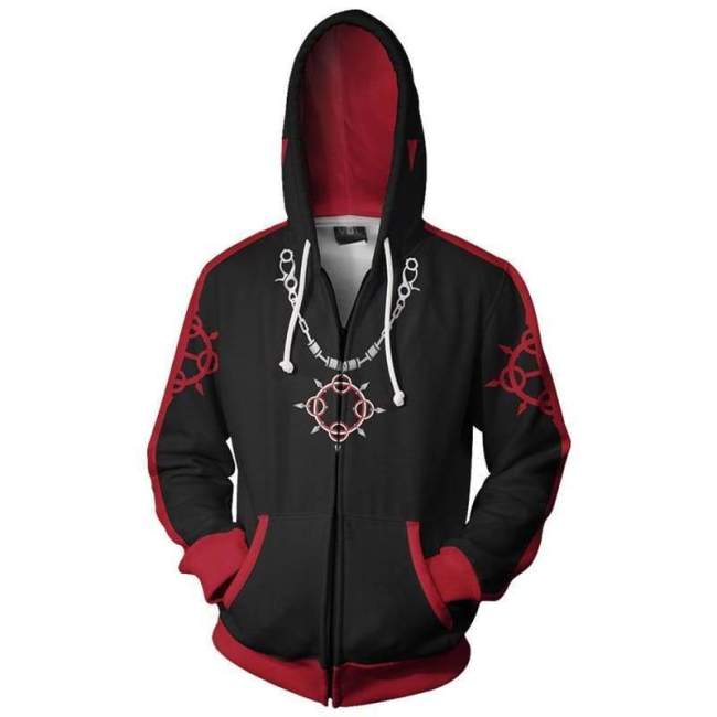 Teen Hoodie Kingdom Hearts Roxas 3D Zip Up Sweatshirt Unisex