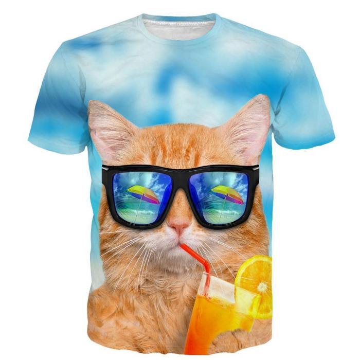 Summer Fashion Cat Printed 3D Shirt And Hoodies