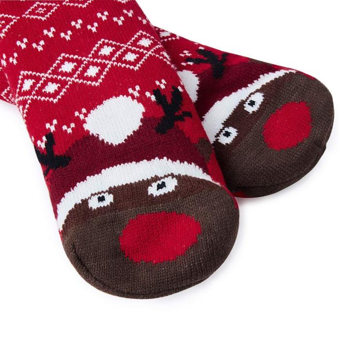 Womens Socks For Christmas Thick Knit Fleece Lined Cozy Thermal Fuzzy Xmas Slipper Socks With Grippers