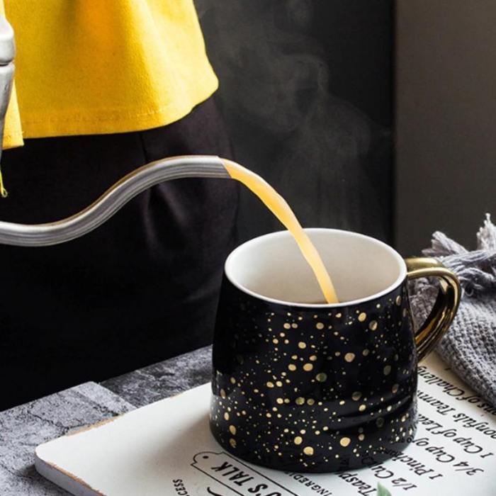 Chic Gold Dotted Coffee Mugs