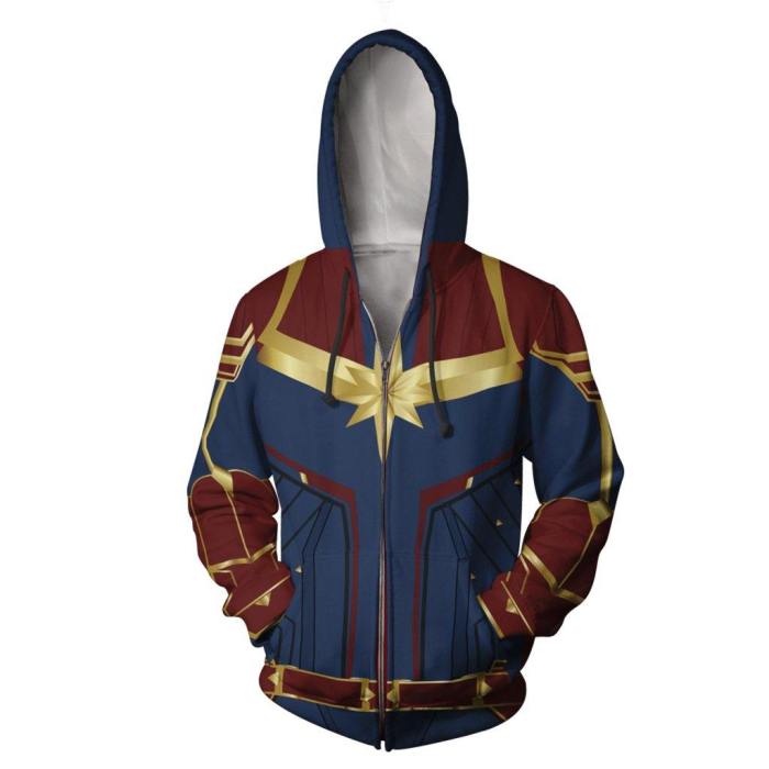 Captains Amercia 3D Sanitary Clothes Cosplay Zipper Hoodie