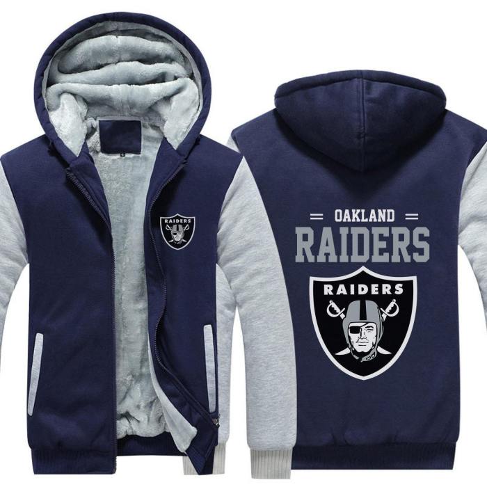 Oakland Raiders Casual Hooded Warm Sweatshirts Male Thicken Tracksuit