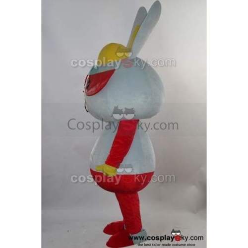 Red Glasses Rabbit Mascot Costume Adult Size Cartoon Suit