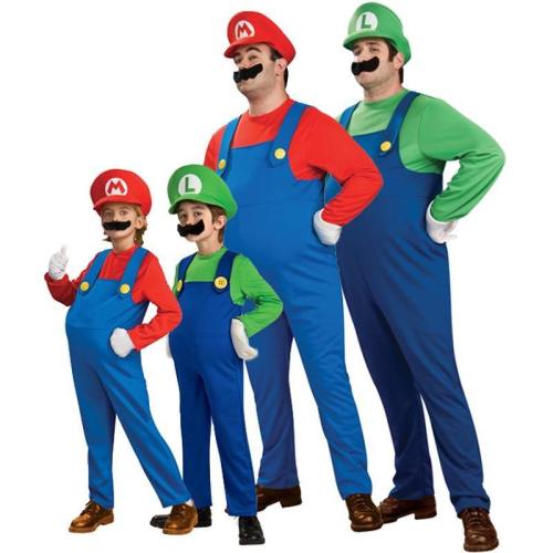 Super Mario Bros Cosplay Dance Costume Set Children Halloween Party Mario Cosplay For Adults And Kids