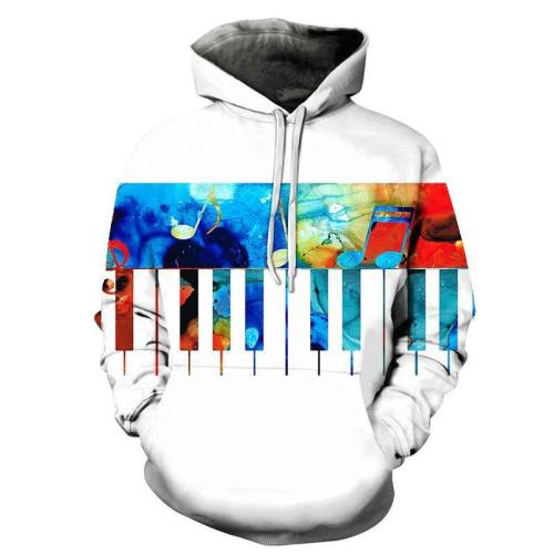 3D Colorful Piano Keys - Hoodie, Sweatshirt, Pullover