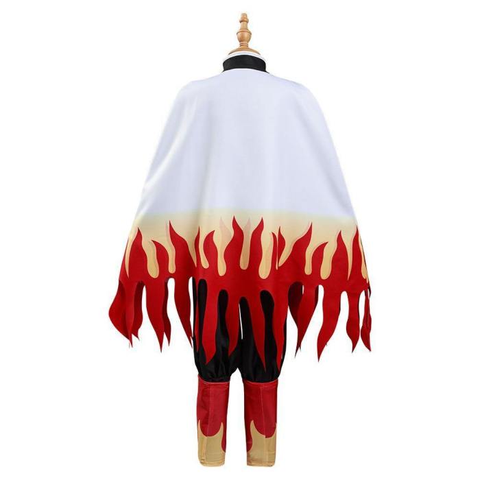Demon Slayer: Kimetsu No Yaiba Rengoku Kyoujurou Kids Children Coat Pants Cloak Outfits Halloween Carnival Suit Cosplay Costume