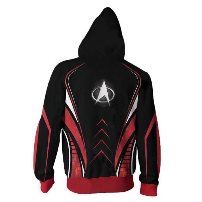Unisex Movie Hoodies Star Trek Zip Up 3D Print Jacket Sweatshirt
