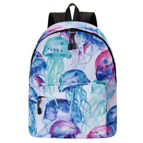 Backpack For School For Girls Student Bookbags Women Daypack Jellyfish Pattern