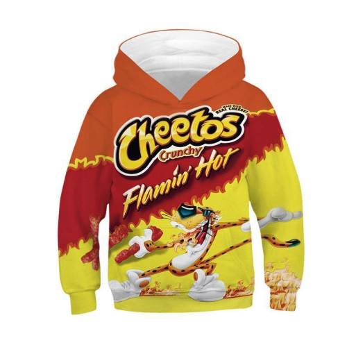 Kids 3D Cheetos Print Hoodie Funny Patterned Sweatshirt