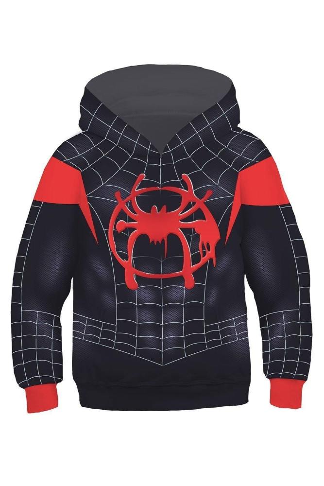 Girls Hoodie Spider-Man: Into The Spider-Verse Spider-Gwen Miles Morales 3D Pullover Sweatshirt Kids