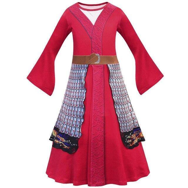 Girls Child Chinese Hero Hua Mulan Combat Uniform Fancy Dress Costumes