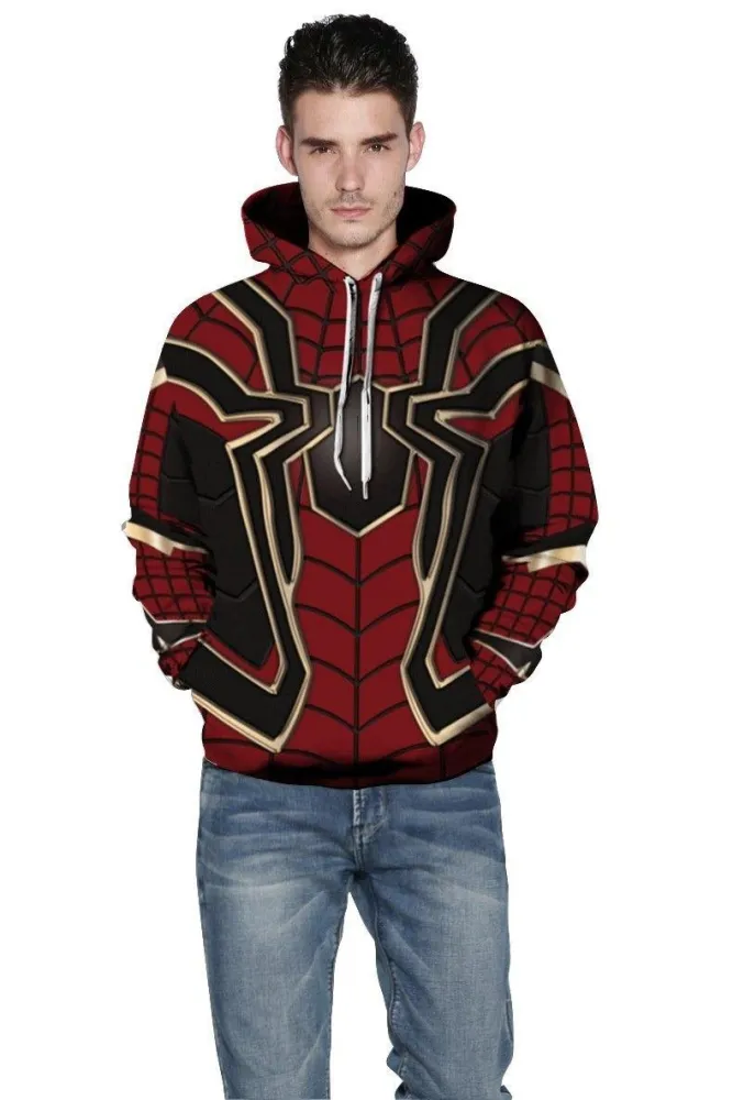 Spider Man Print Hoodie Avenger Hoodie