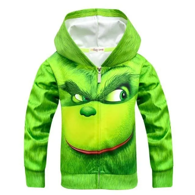 Grinch Full Face 3D Clothes Hoodies T Shirts Sweatshirts Cartoon Cosplay The Grinch Costume