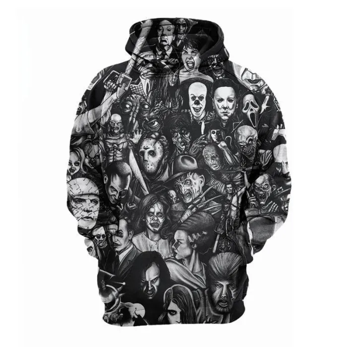 3D Printed Sweatshirt Halloween Horror Movie Long Sleeve Streetwear Hoodies
